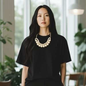 Ashley Stewart Gold Pearl Necklace